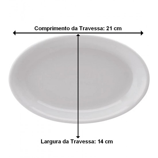 Travessa 21cm Oval Rasa De Porcelana Schmidt